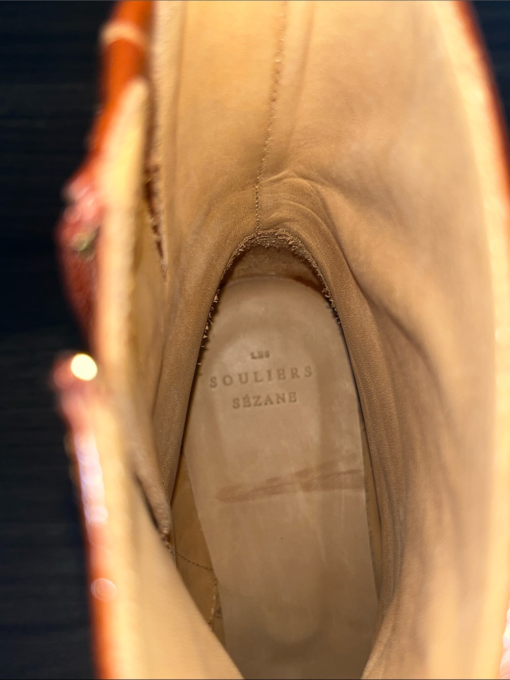 Sézane Axelle Patent Camel Ankle Boots Sz 6 - Picture 15 of 15